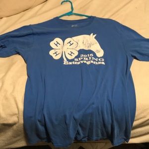 Blue short with horse on it